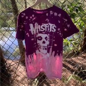 Misfits acid wash tee custom